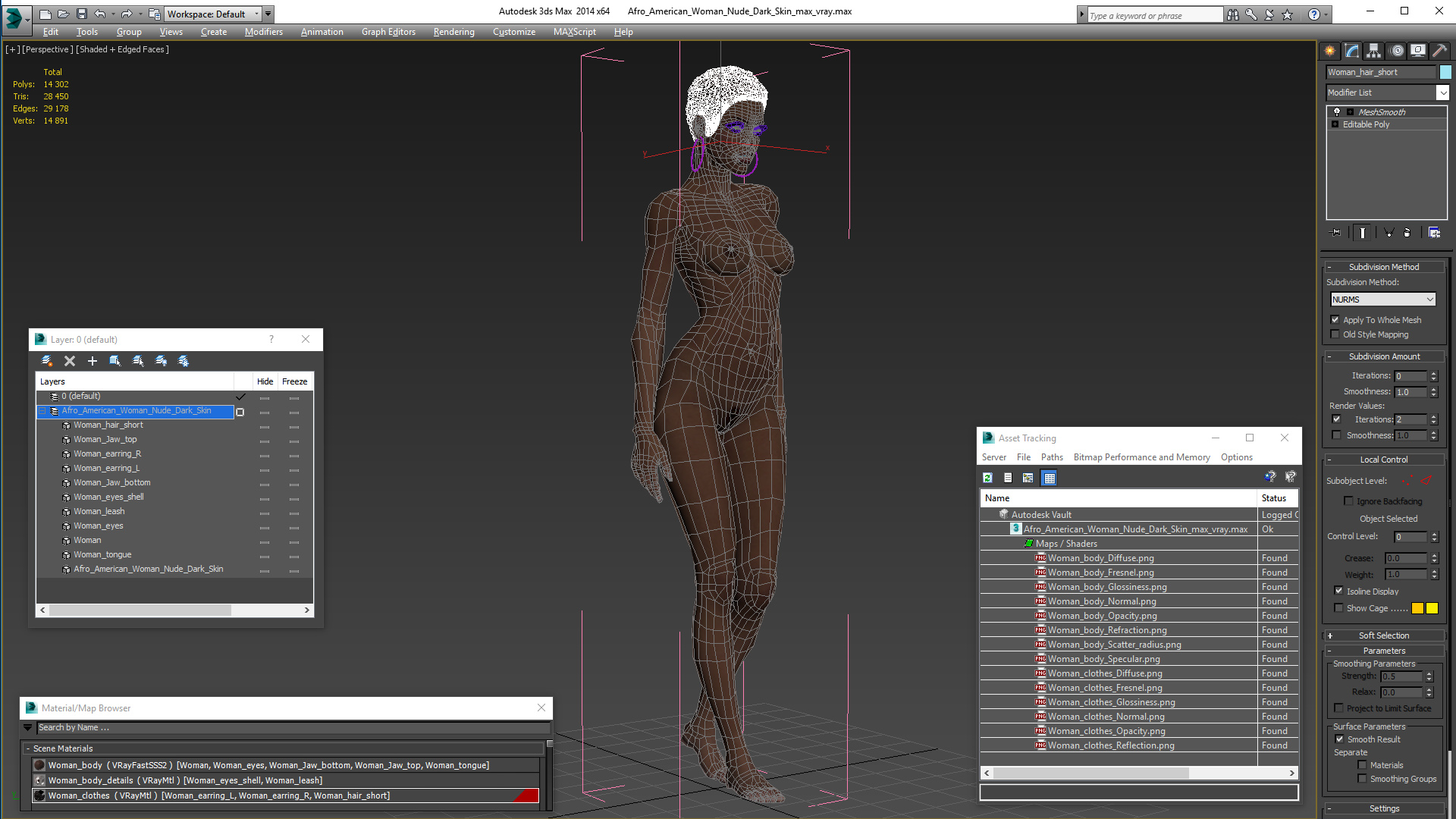 Afro American Woman Nude Dark Skin 3D model