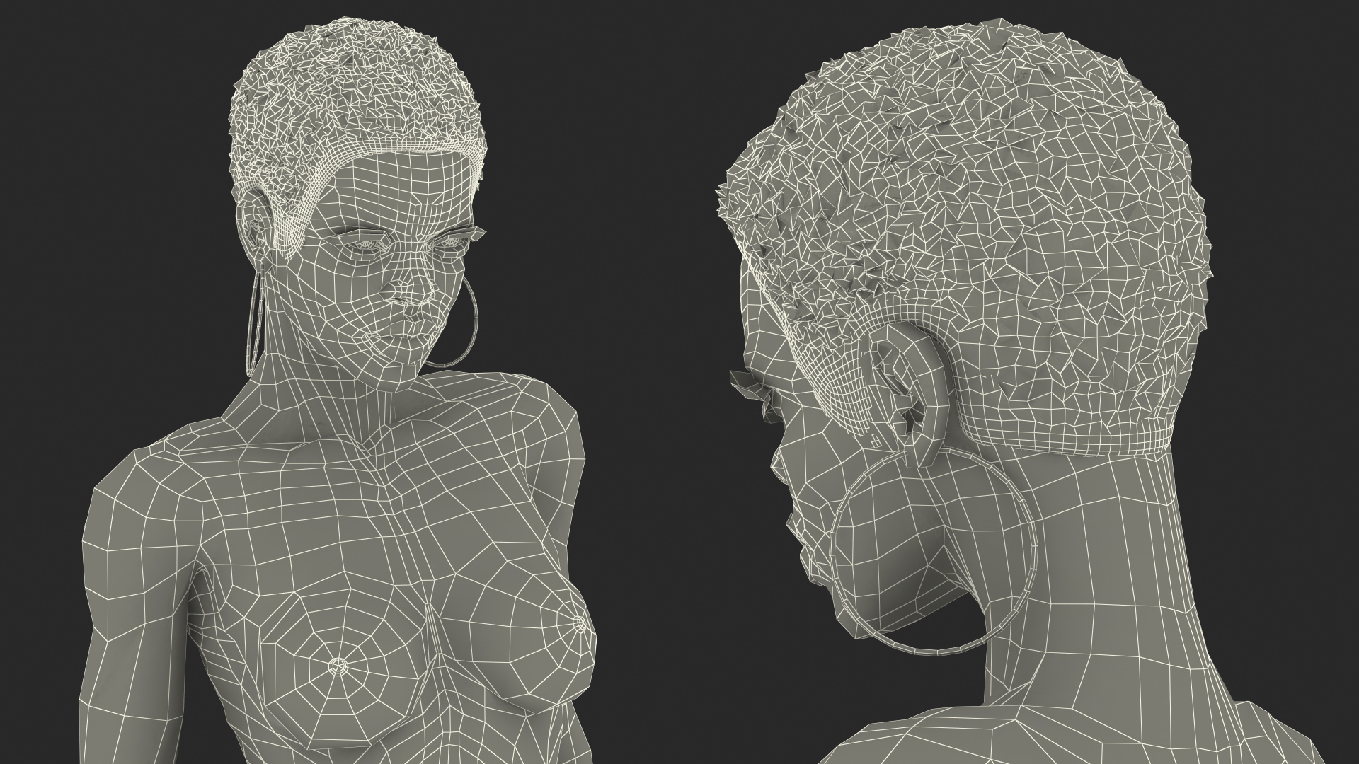 Afro American Woman Nude Dark Skin 3D model