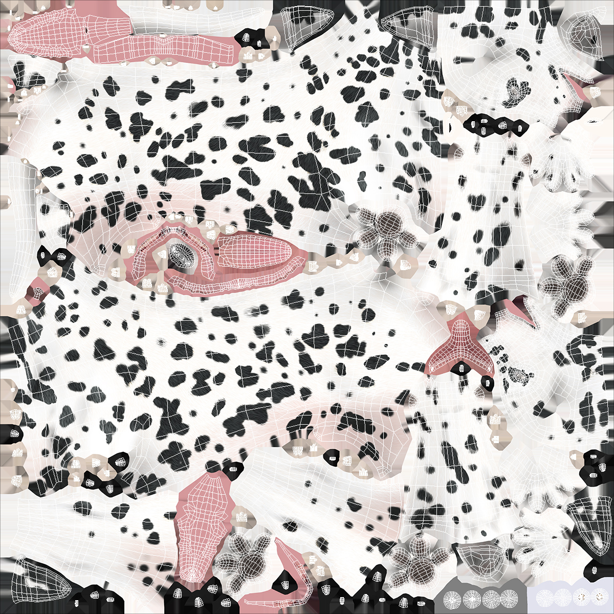 Dalmatian Dog Fur 3D