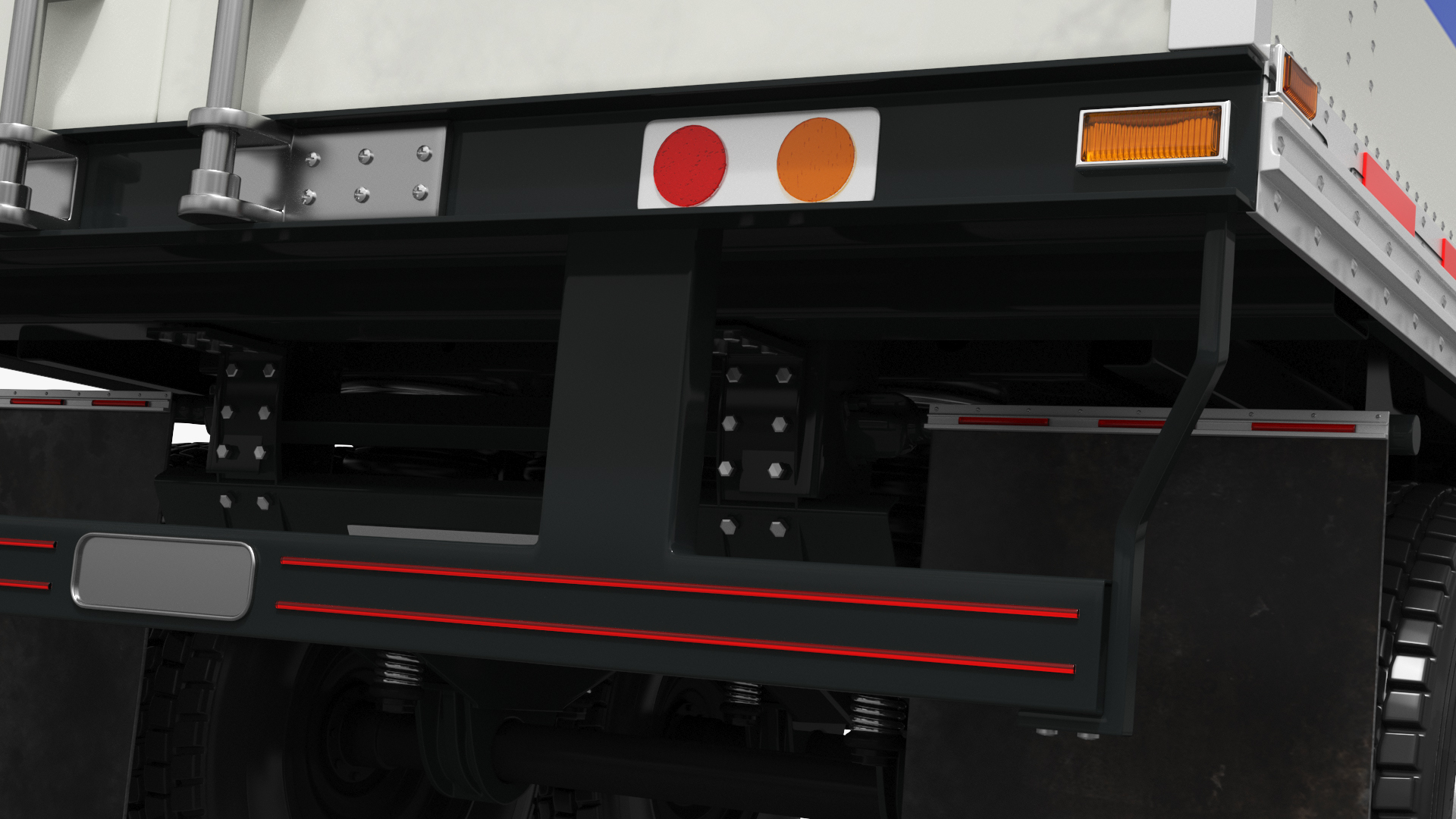 International LT625 Semi Truck with Box Trailer Blue - view 7