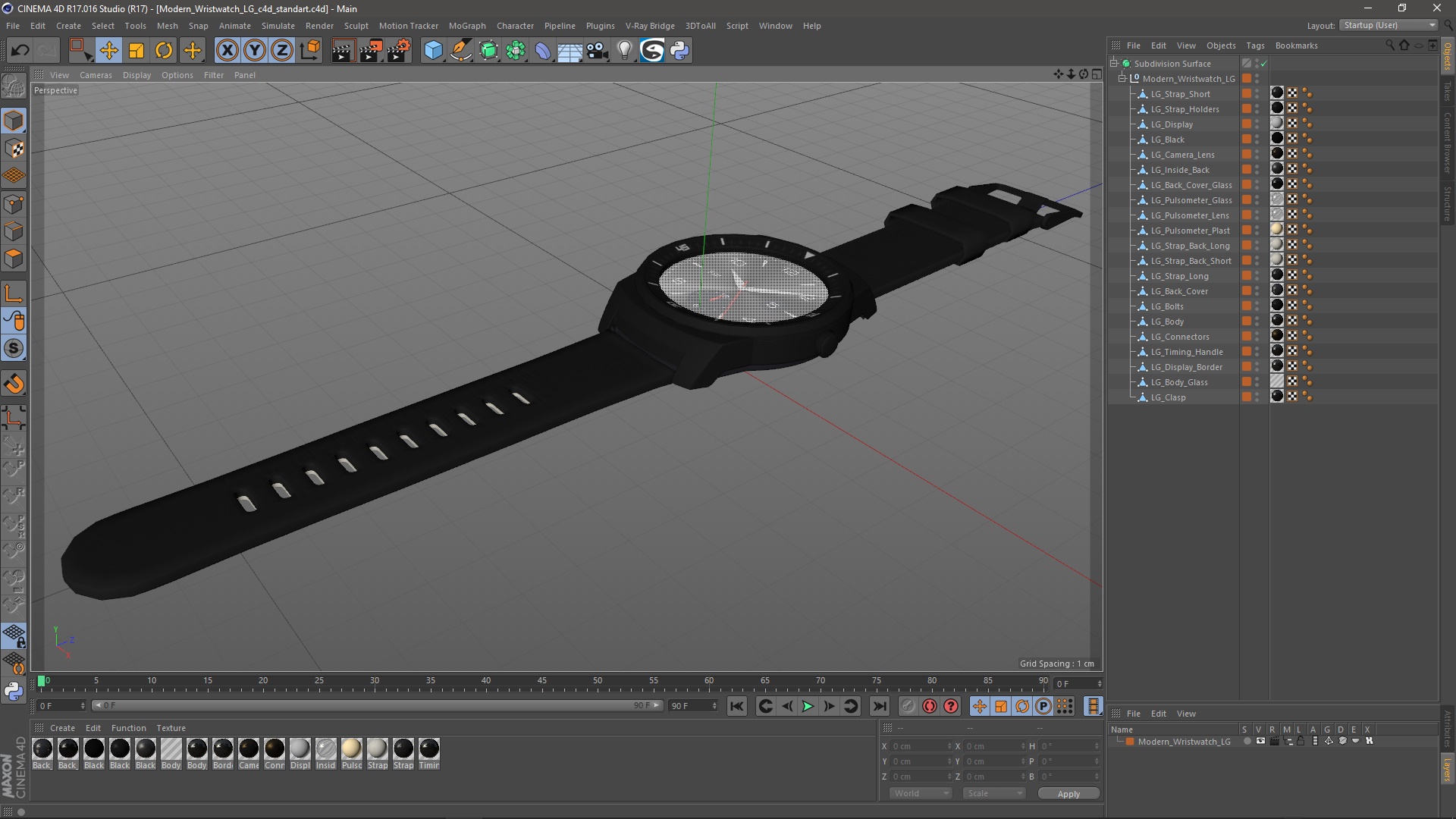 3D model Modern Wristwatch LG
