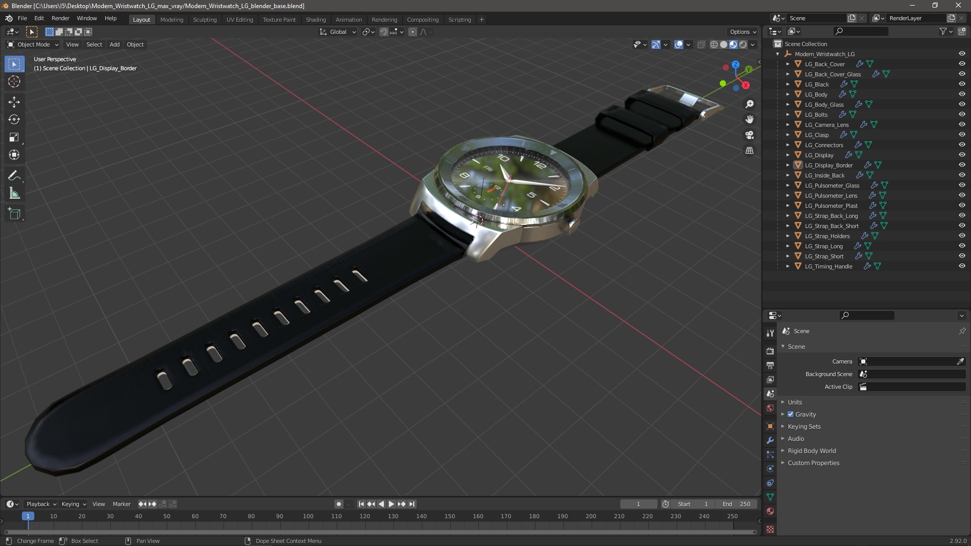 3D model Modern Wristwatch LG