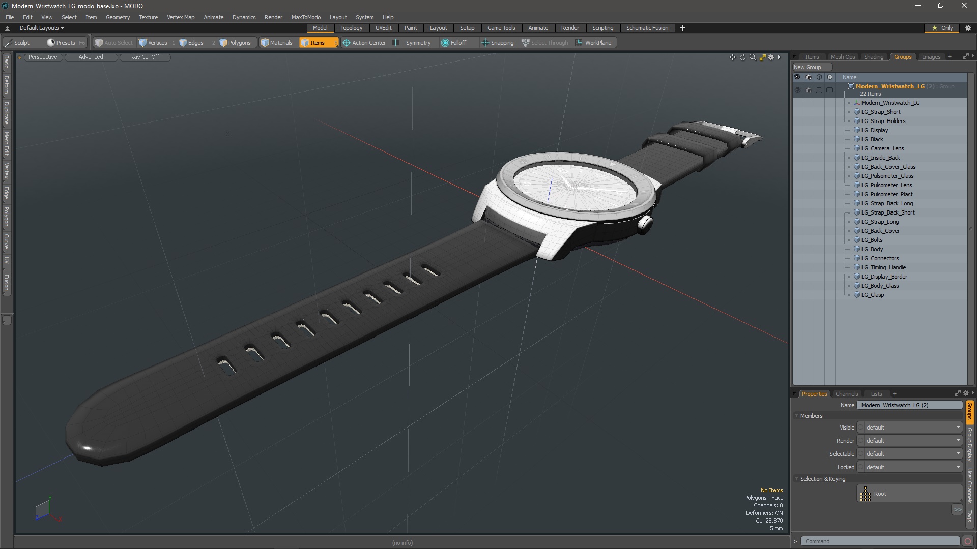 3D model Modern Wristwatch LG