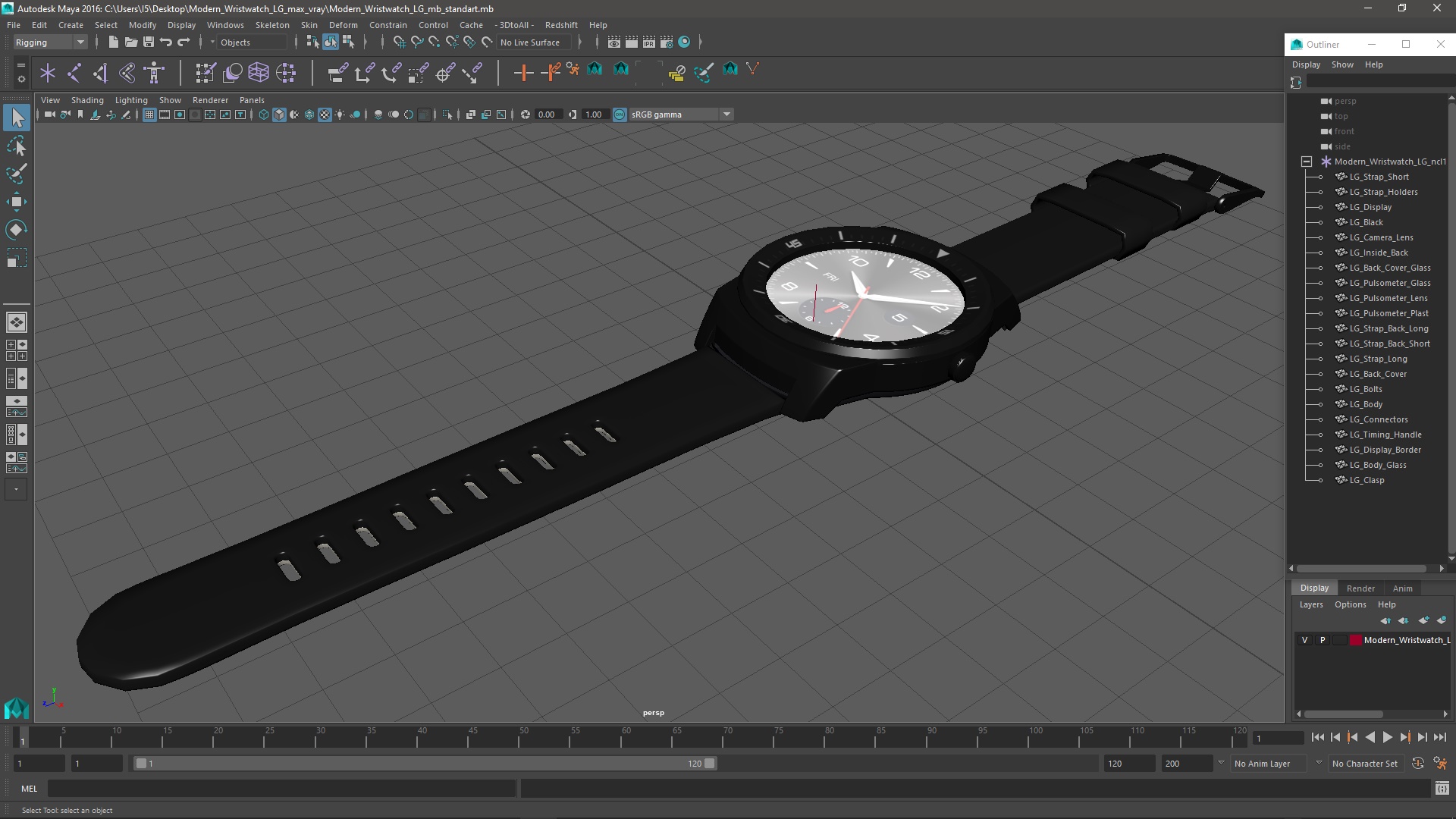 3D model Modern Wristwatch LG