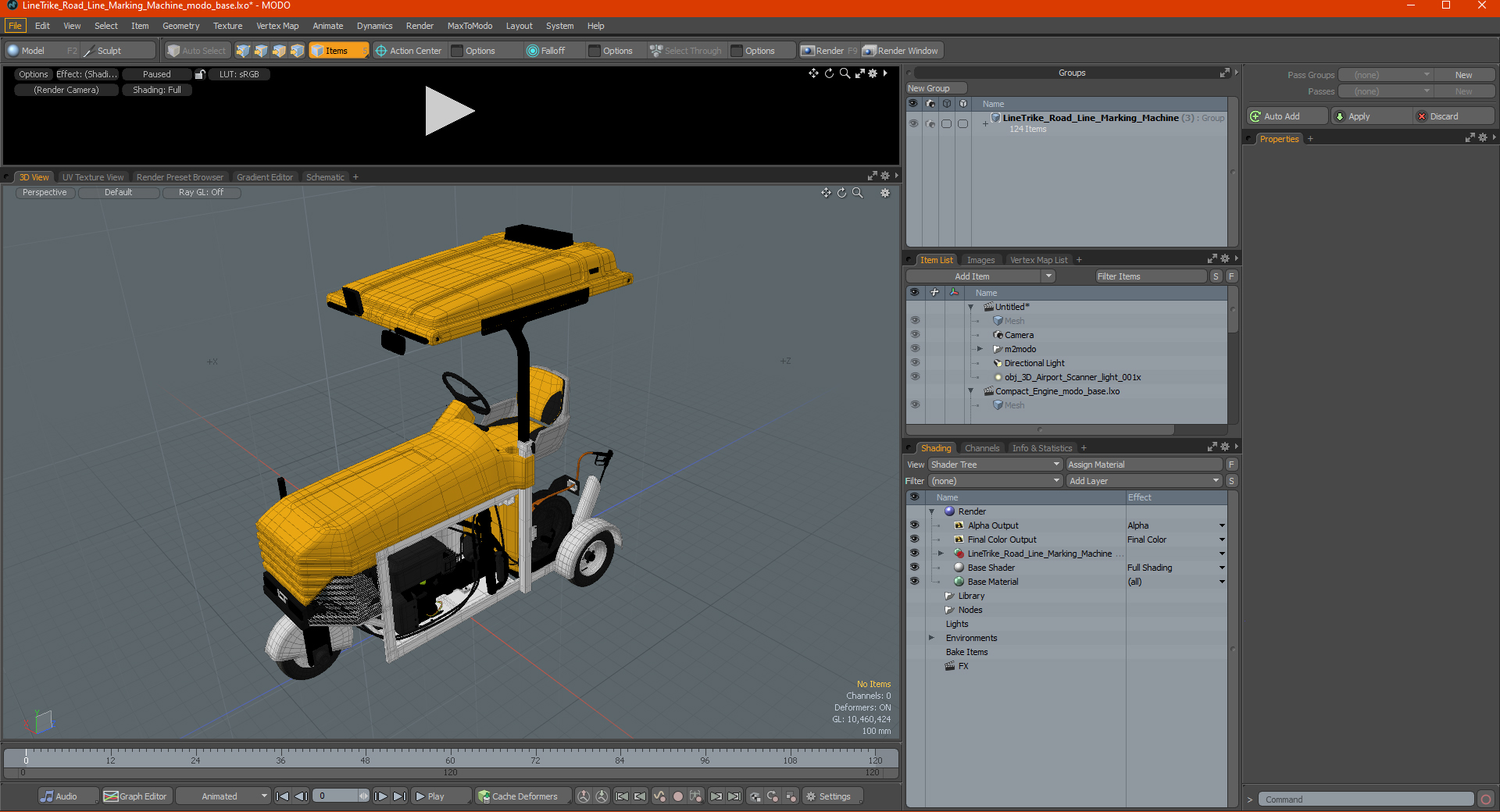 3D model Road Line Marking Machine
