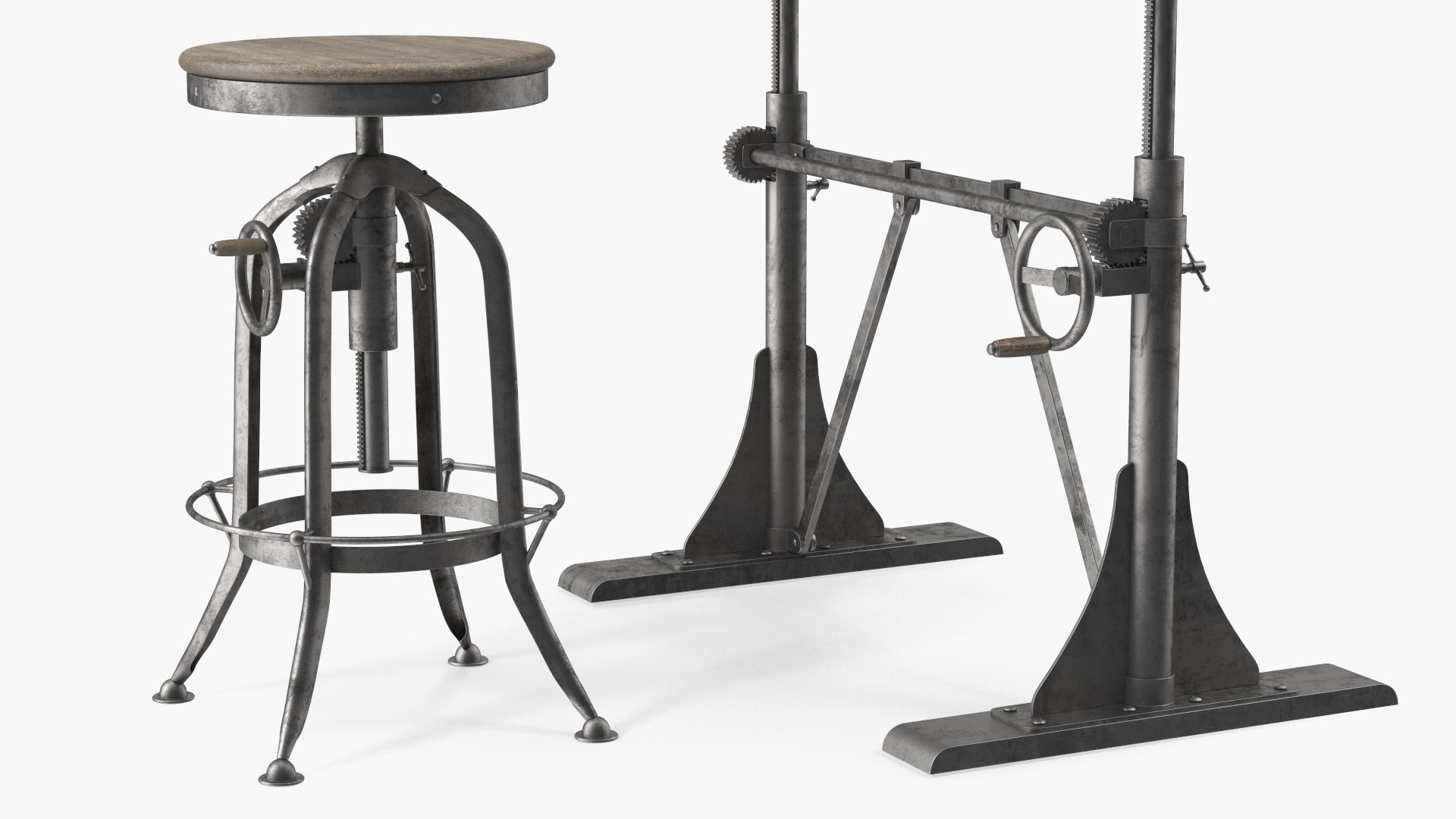 3D Vintage Table with Old Stuff model