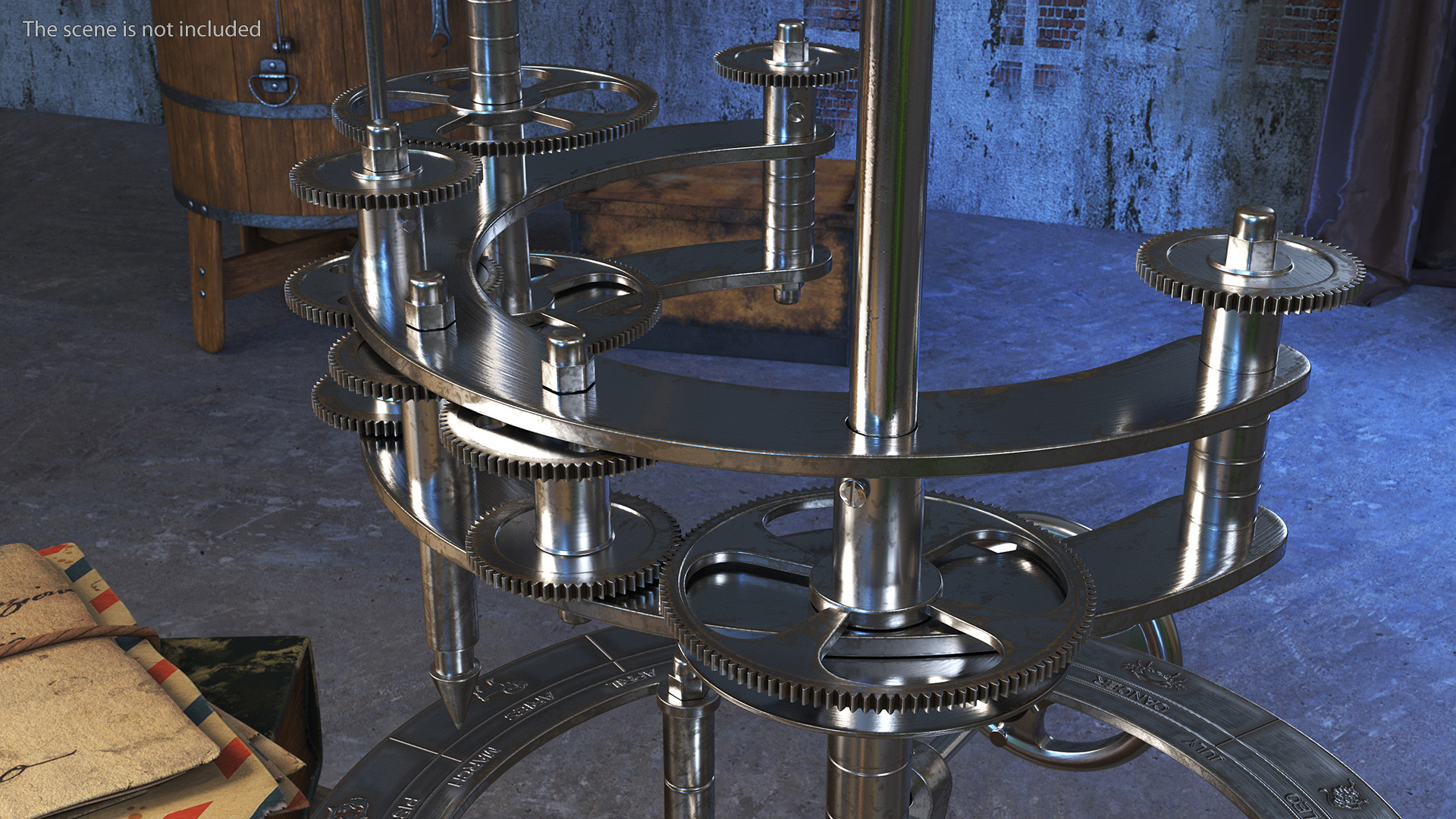 3D Vintage Table with Old Stuff model