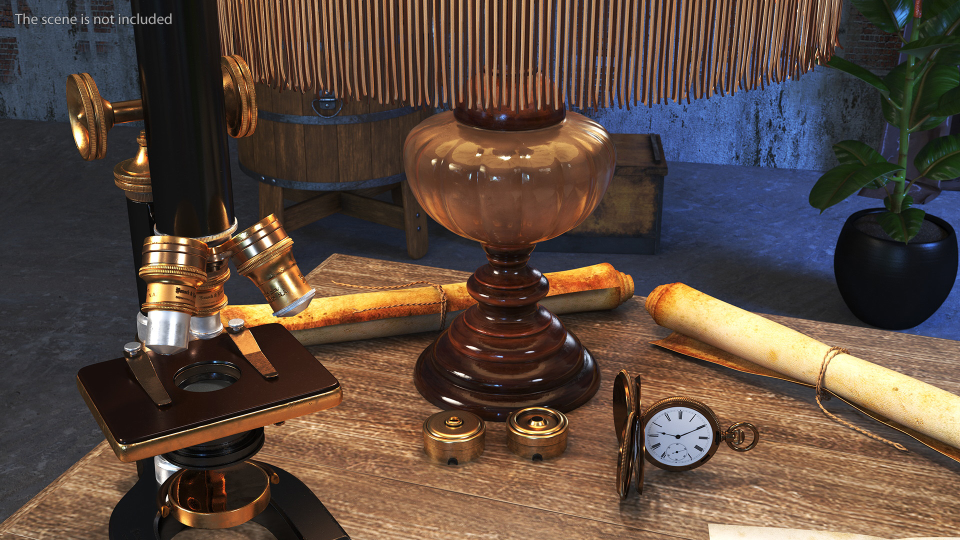 3D Vintage Table with Old Stuff model
