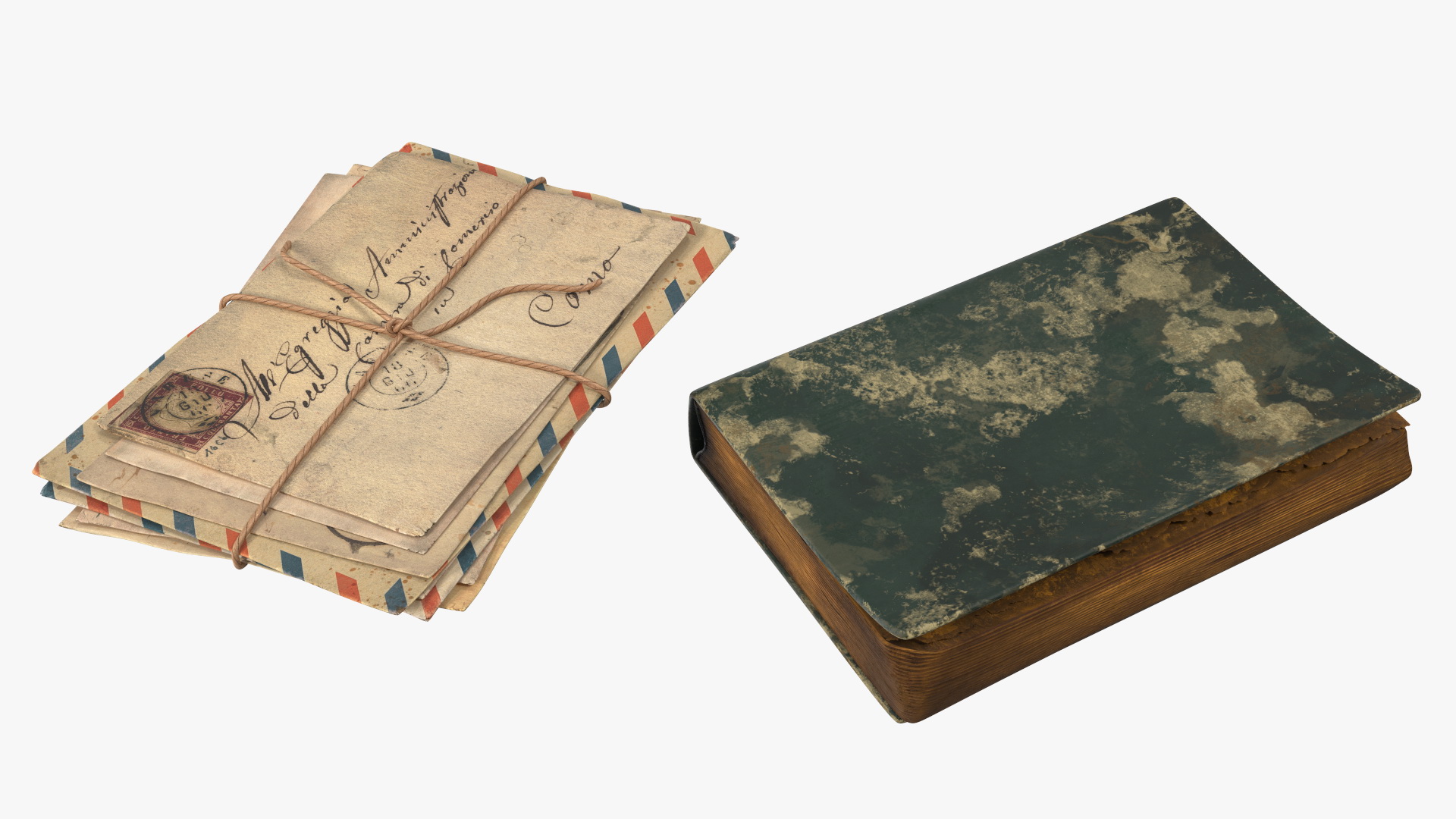 3D Vintage Table with Old Stuff model