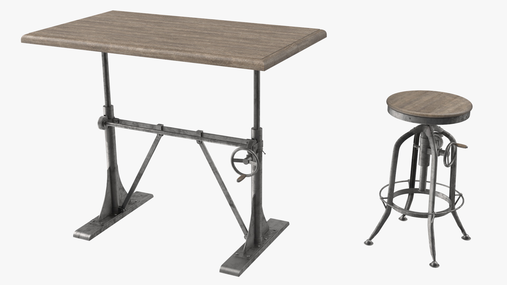 3D Vintage Table with Old Stuff model