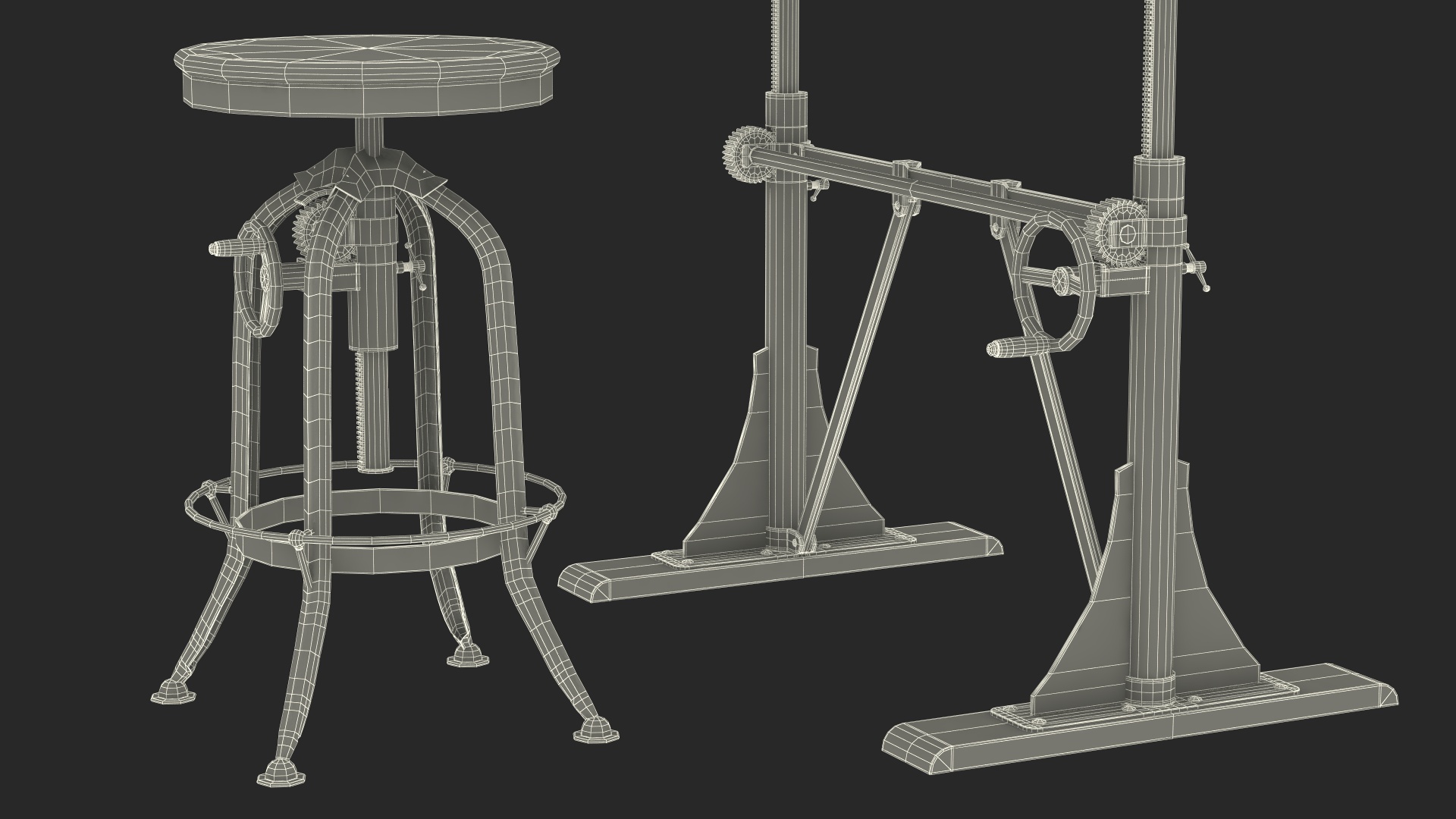 3D Vintage Table with Old Stuff model