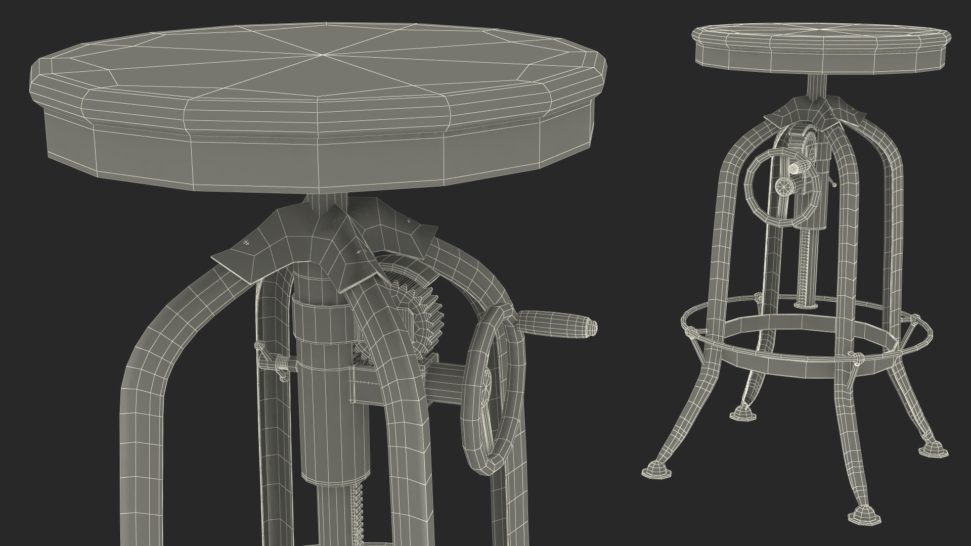 3D Vintage Table with Old Stuff model