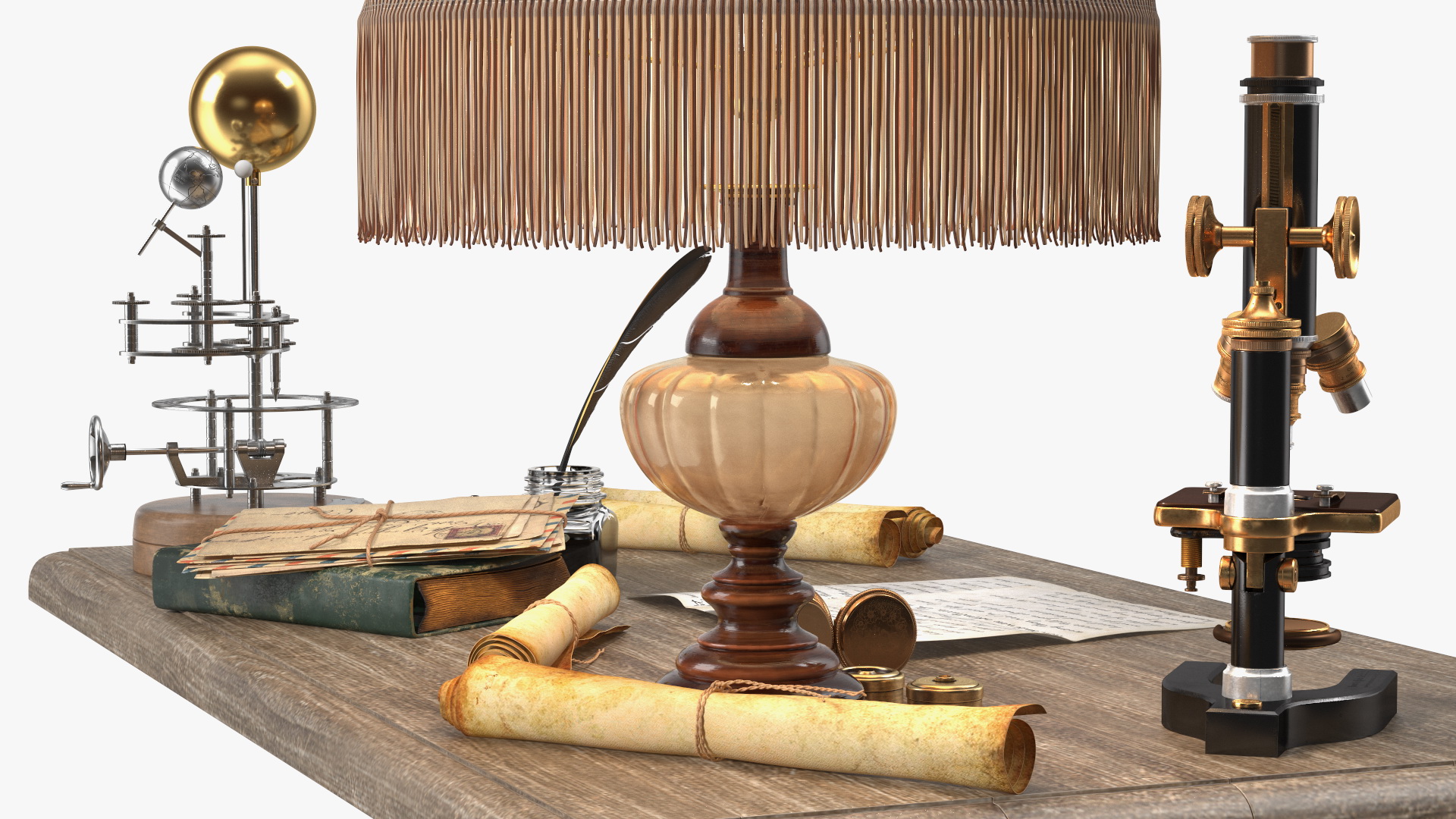 3D Vintage Table with Old Stuff model