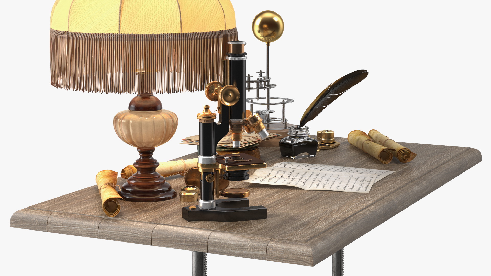3D Vintage Table with Old Stuff model