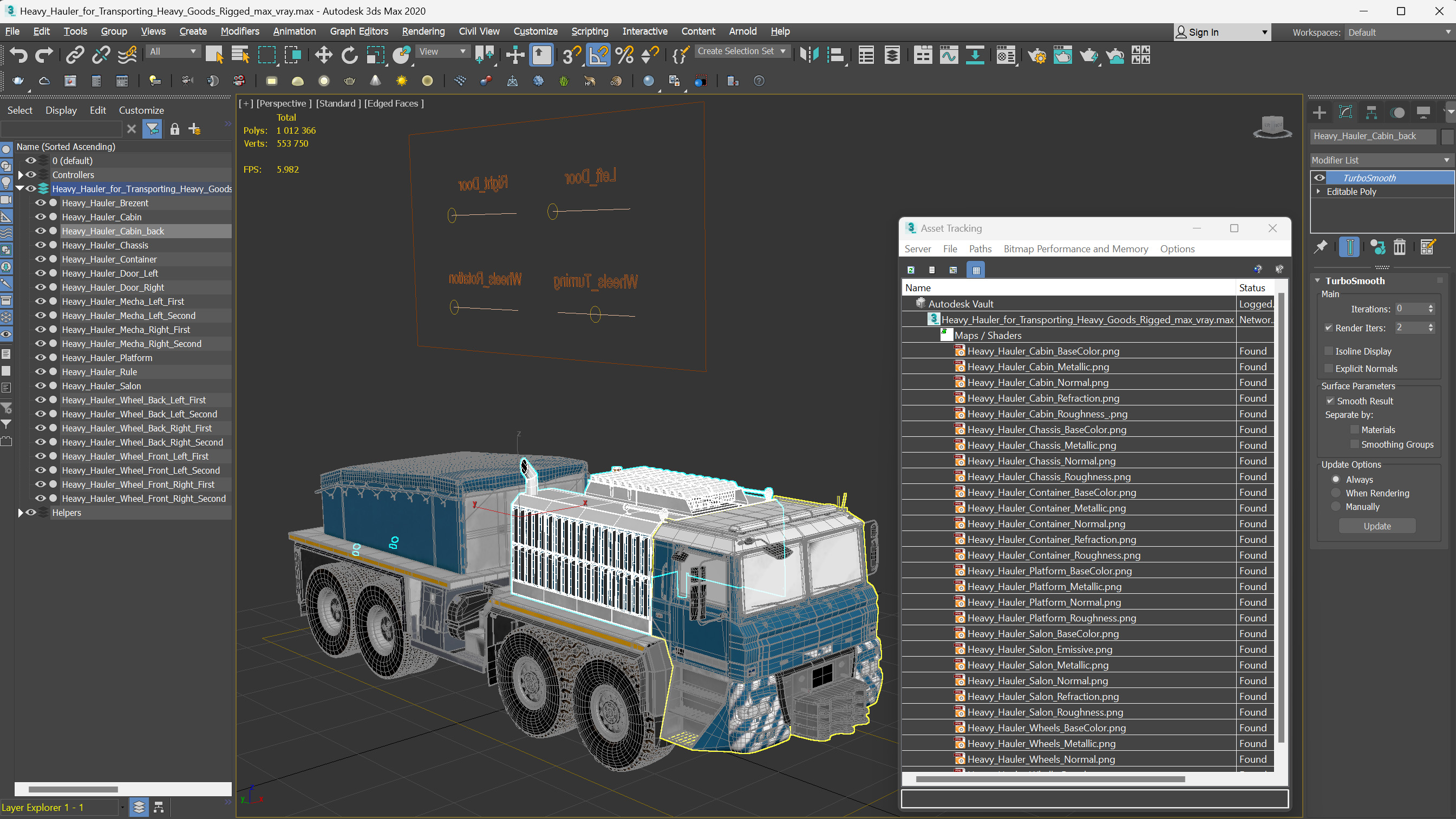 3D Heavy Hauler for Transporting Heavy Goods Rigged model