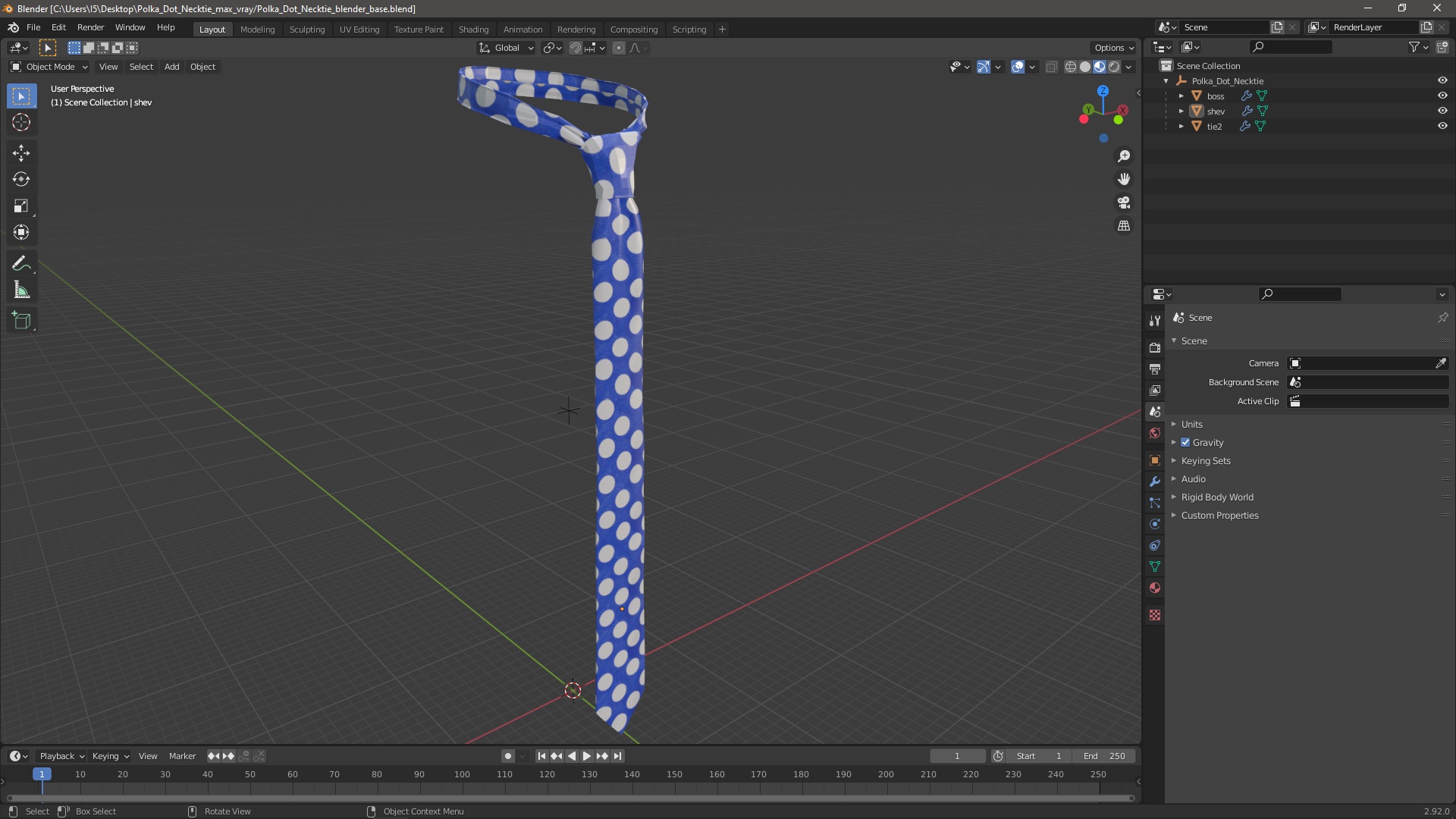Polka Dot Necktie 3D