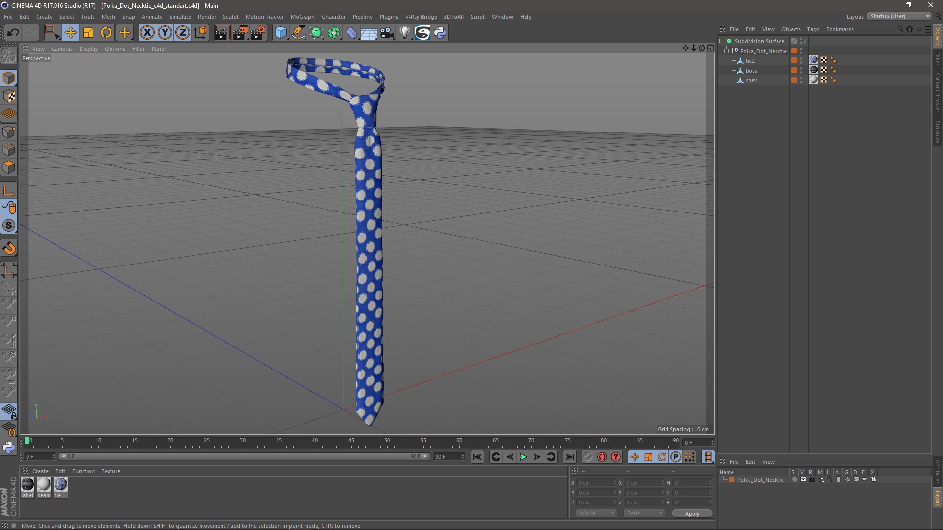 Polka Dot Necktie 3D