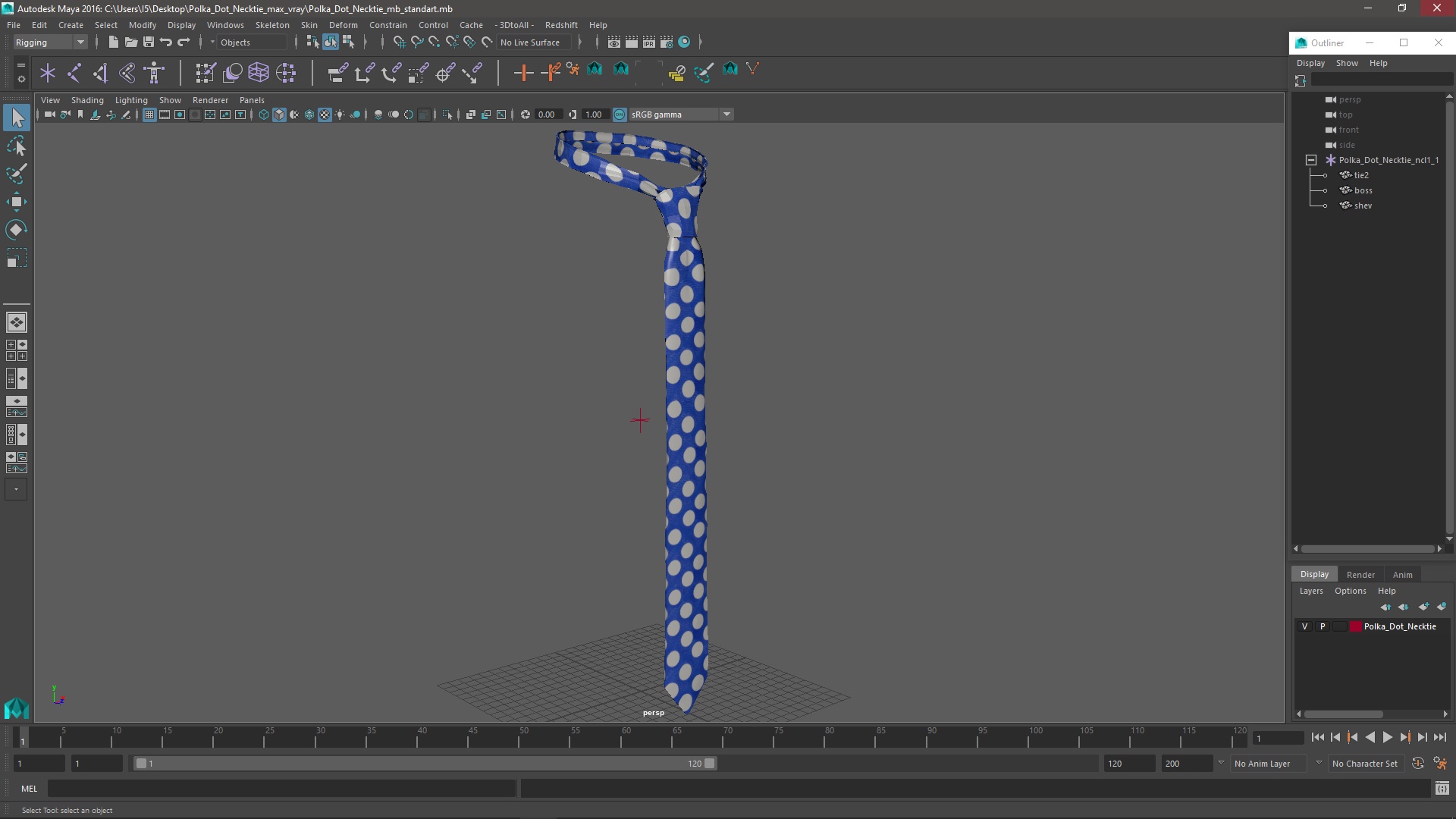 Polka Dot Necktie 3D