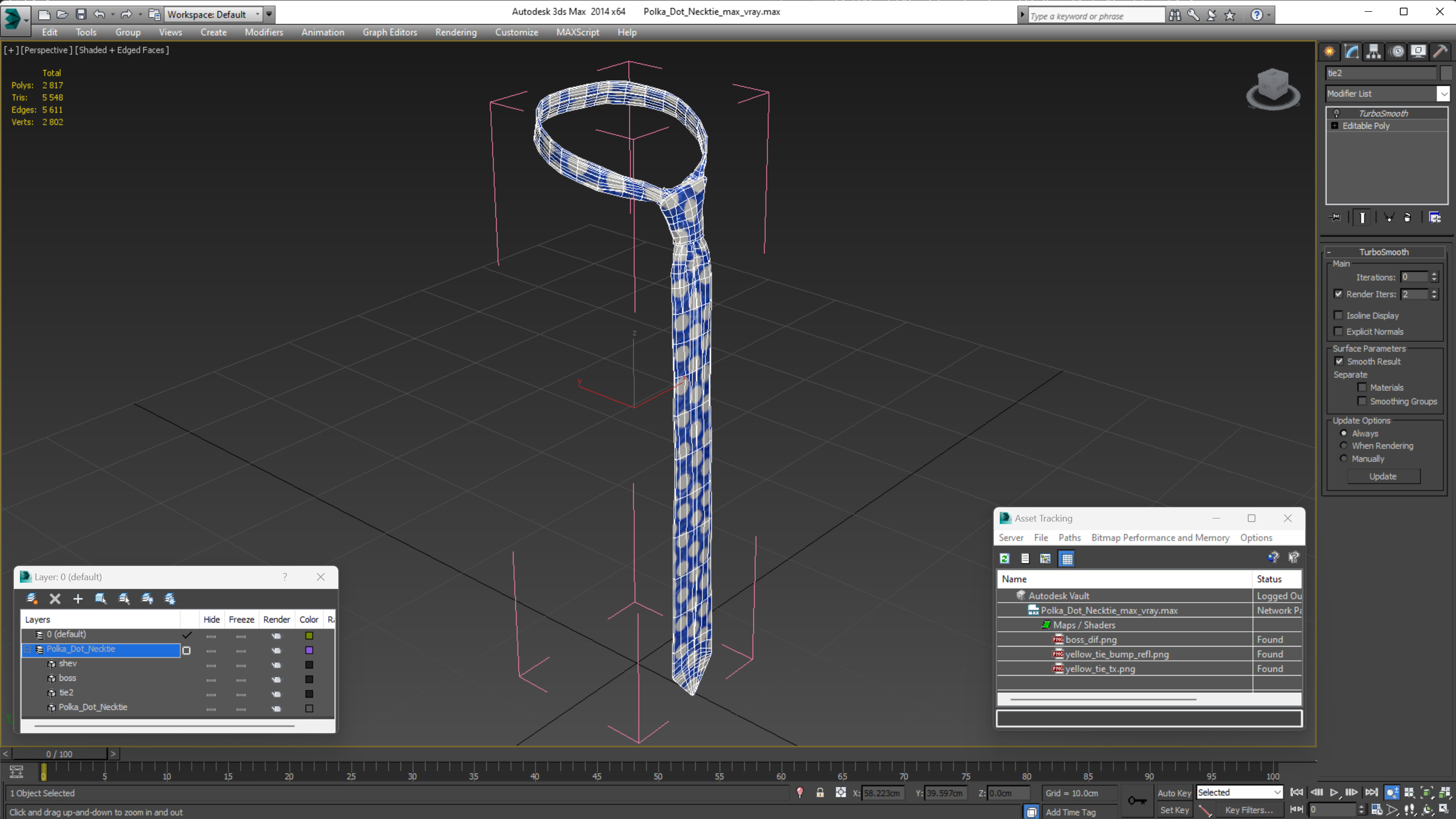 Polka Dot Necktie 3D
