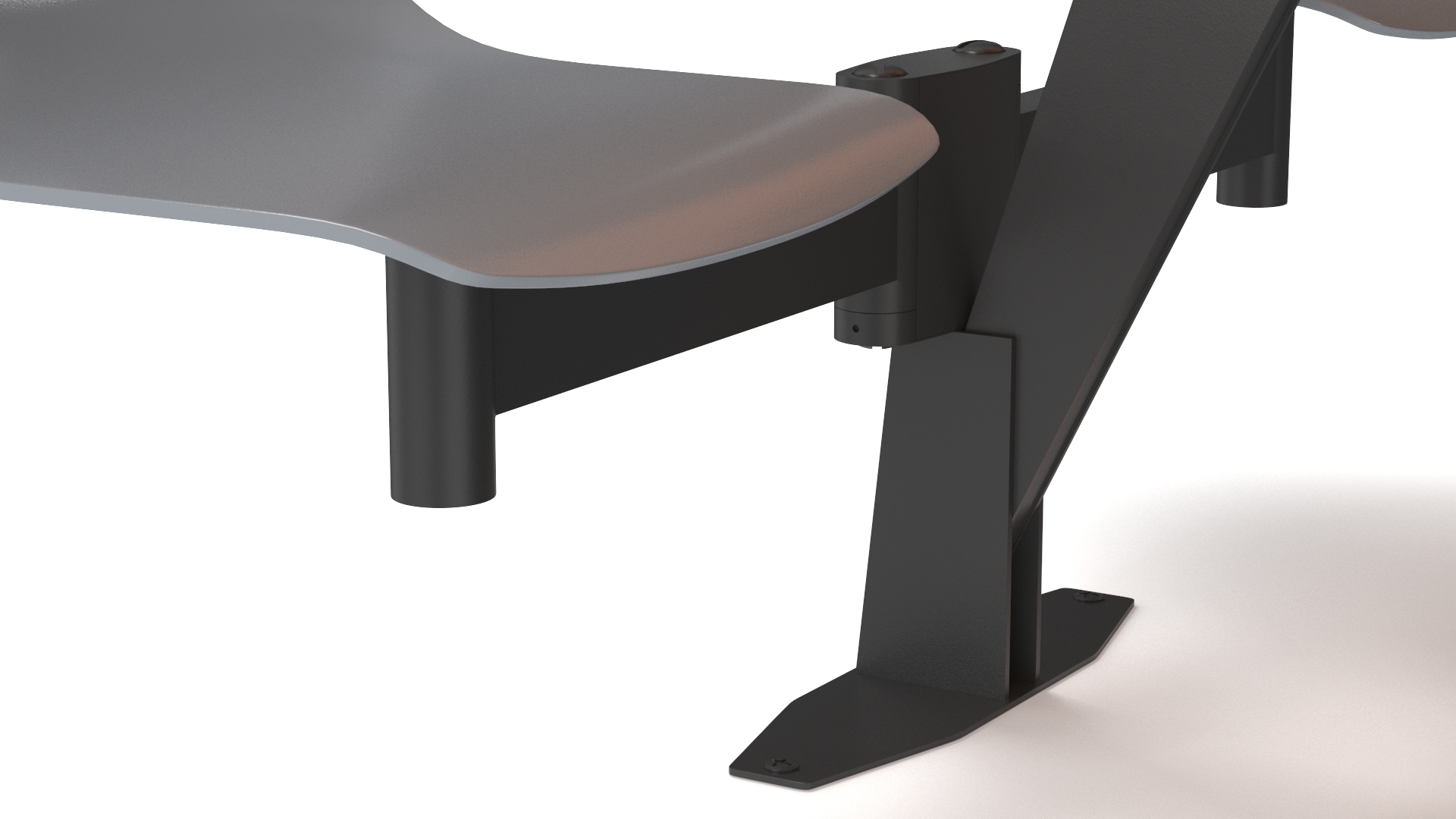 Bowling Table with Gray Chairs and Monitor 3D