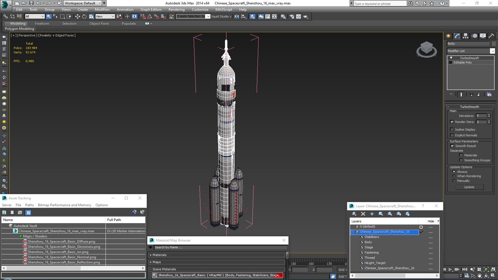 3D model Chinese Spacecraft Shenzhou 16