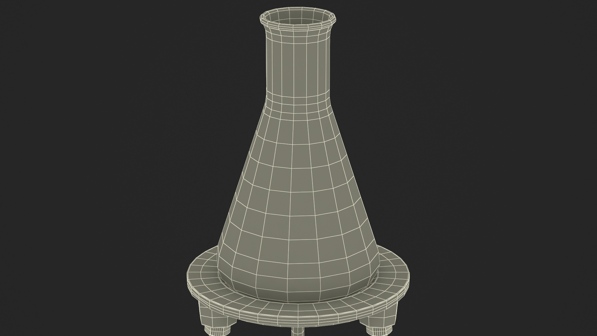 3D model Bunsen Burner with Erlenmeyer Flask on Tripod