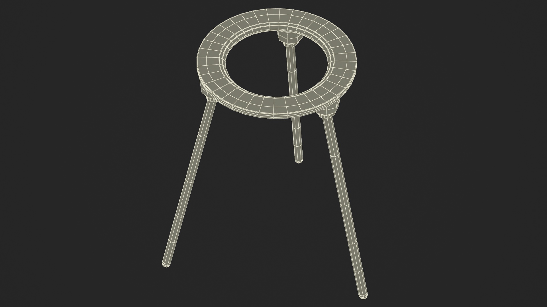 3D model Bunsen Burner with Erlenmeyer Flask on Tripod
