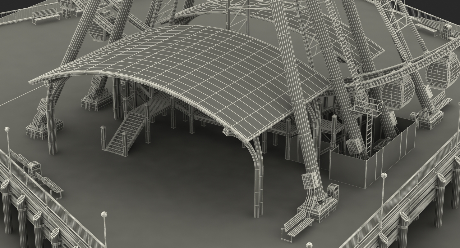 Seattle Great Ferris Wheel at Pier 3D model