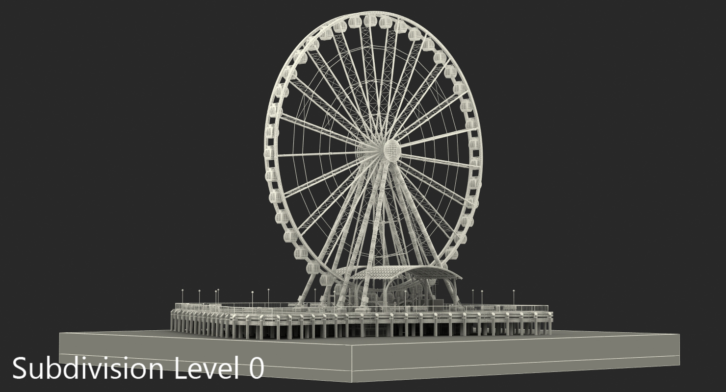 Seattle Great Ferris Wheel at Pier 3D model