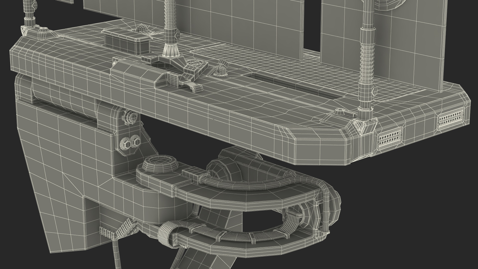 Sci-fi Three Monitor Computer 3D model