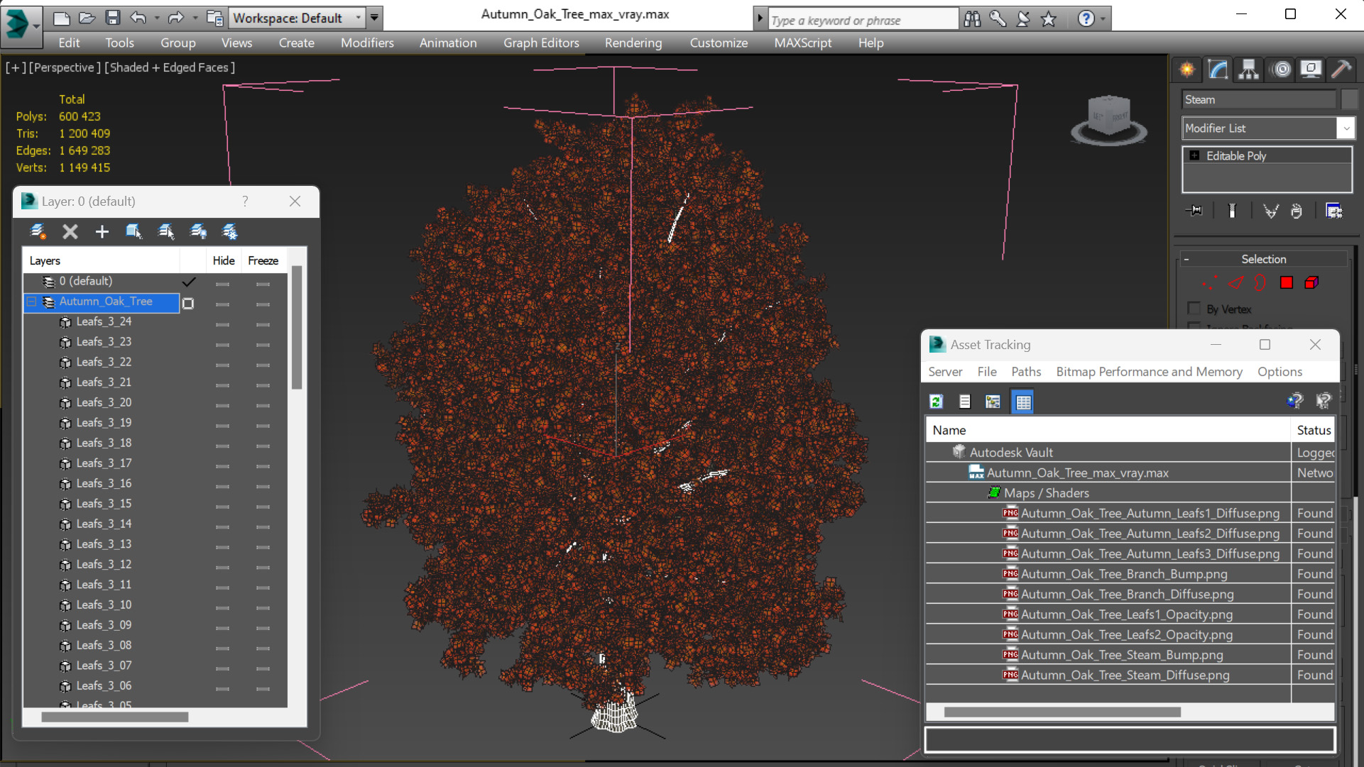 3D model Autumn Oak Tree