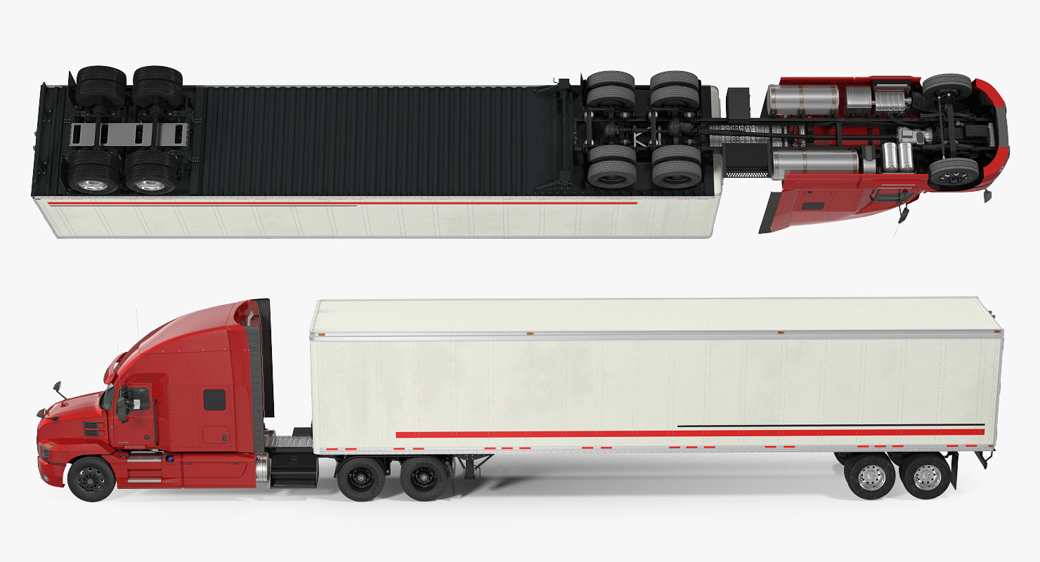 3D model Mack Anthem Truck with Trailer 2018