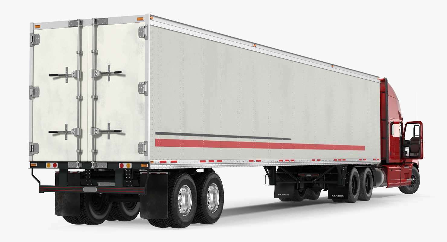 3D model Mack Anthem Truck with Trailer 2018