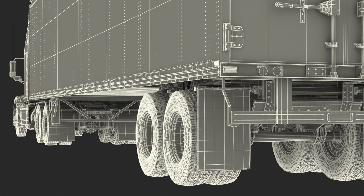 3D model Mack Anthem Truck with Trailer 2018