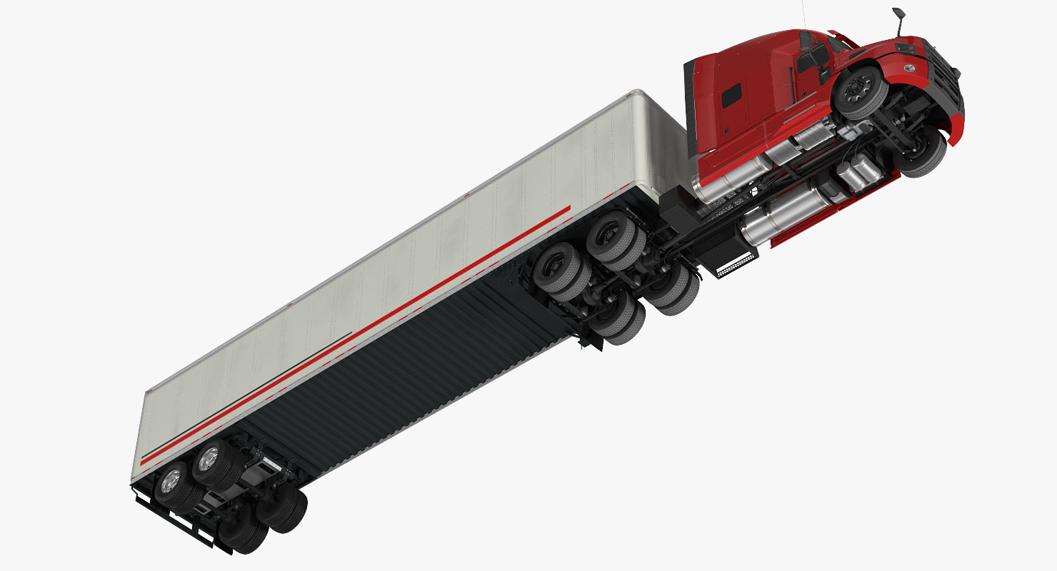 3D model Mack Anthem Truck with Trailer 2018