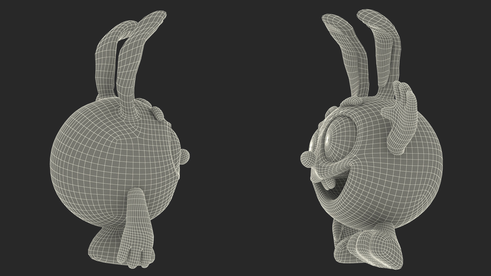 3D GoGoRiki Rabbit Character Happy Pose