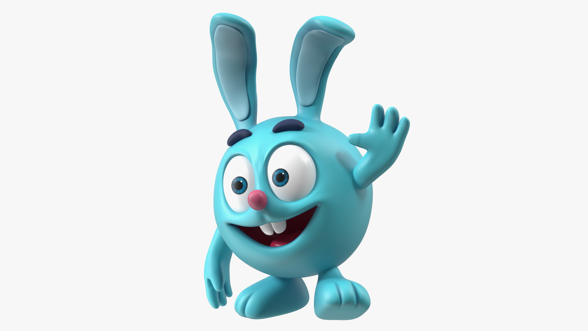 3D GoGoRiki Rabbit Character Happy Pose
