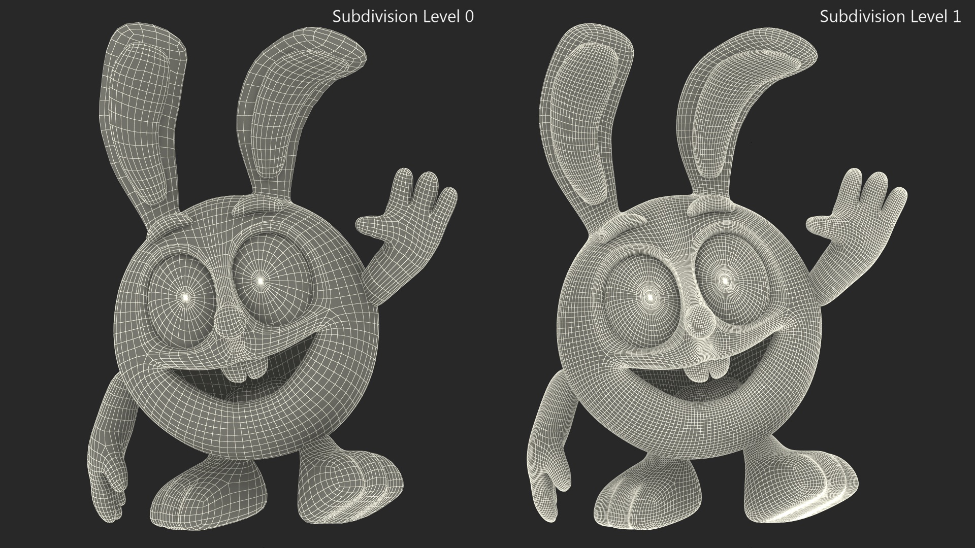 3D GoGoRiki Rabbit Character Happy Pose