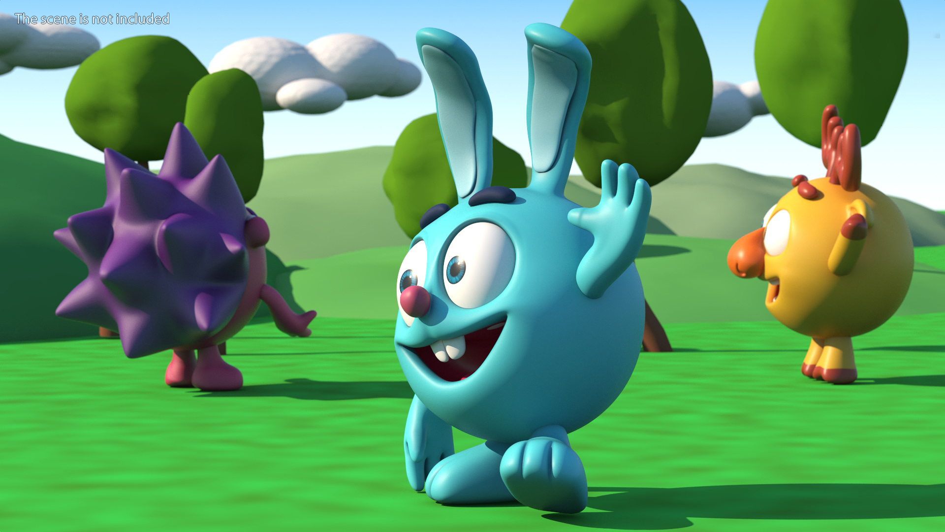 3D GoGoRiki Rabbit Character Happy Pose