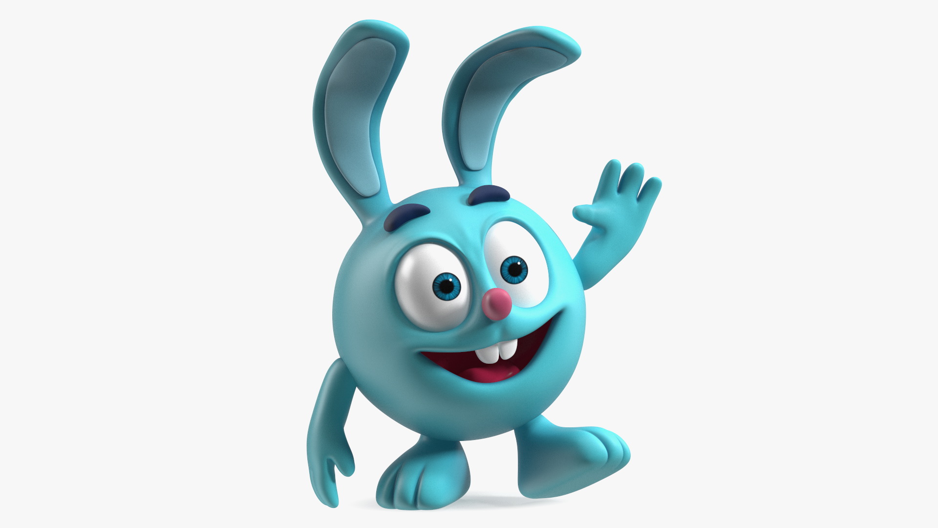 3D GoGoRiki Rabbit Character Happy Pose