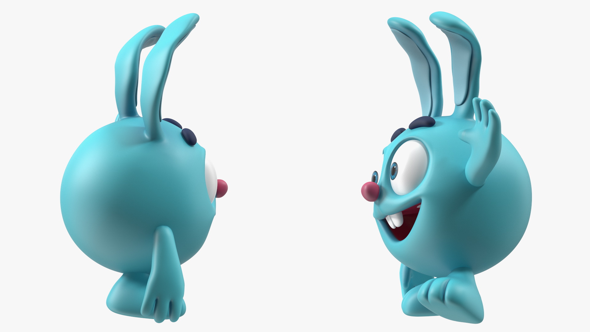 3D GoGoRiki Rabbit Character Happy Pose