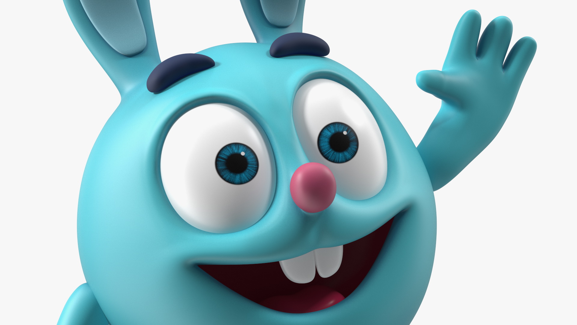 3D GoGoRiki Rabbit Character Happy Pose