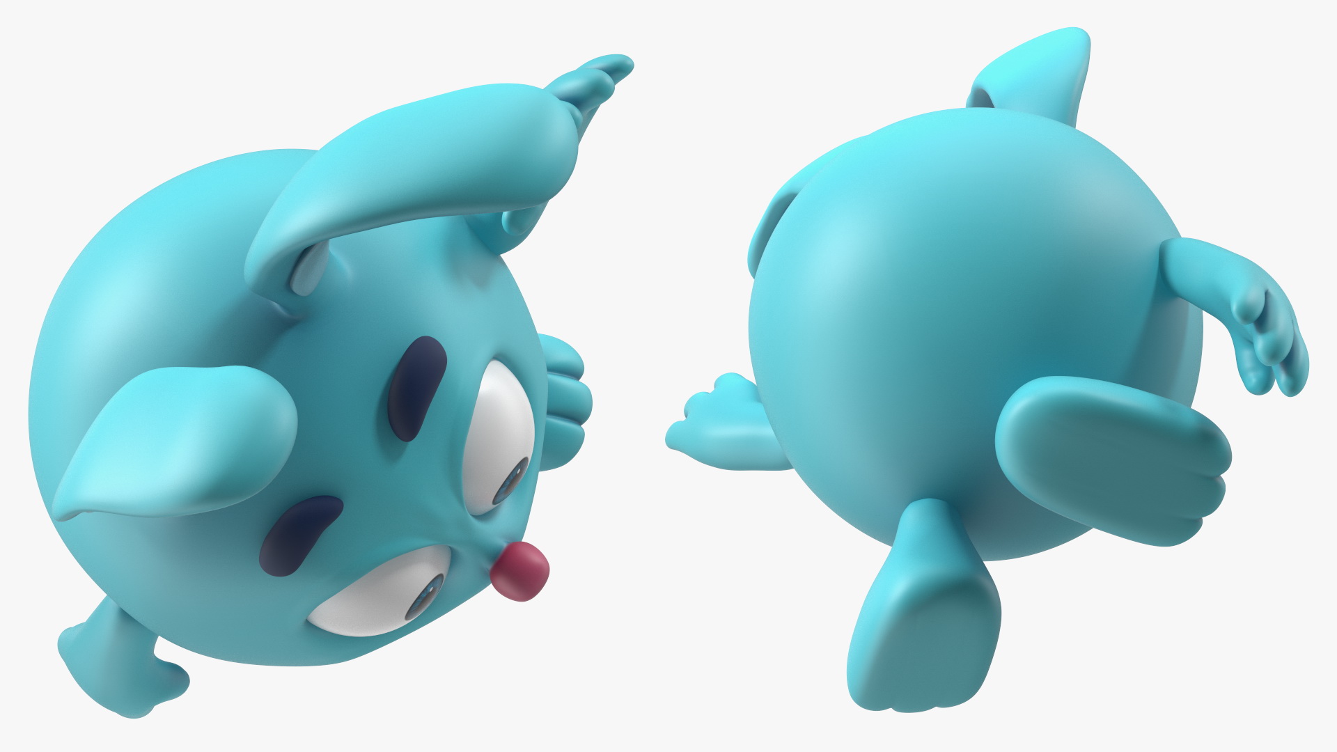3D GoGoRiki Rabbit Character Happy Pose