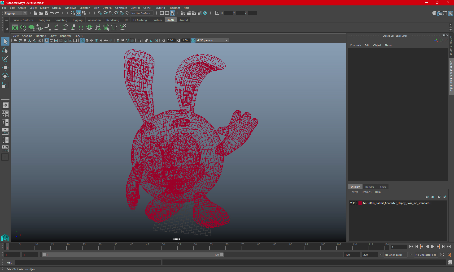 3D GoGoRiki Rabbit Character Happy Pose