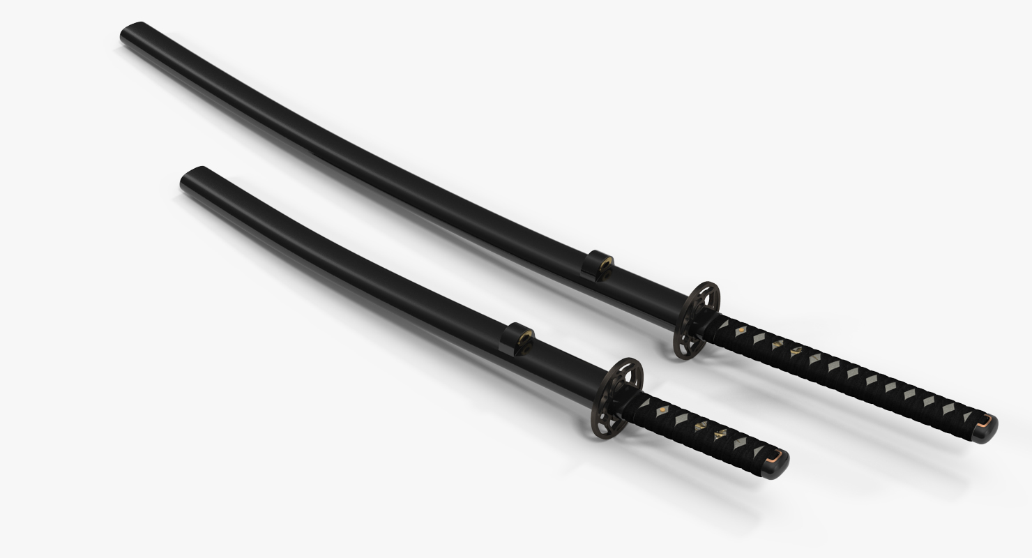 3D Double Sword Stand for Samurai Katana and Wakizashi