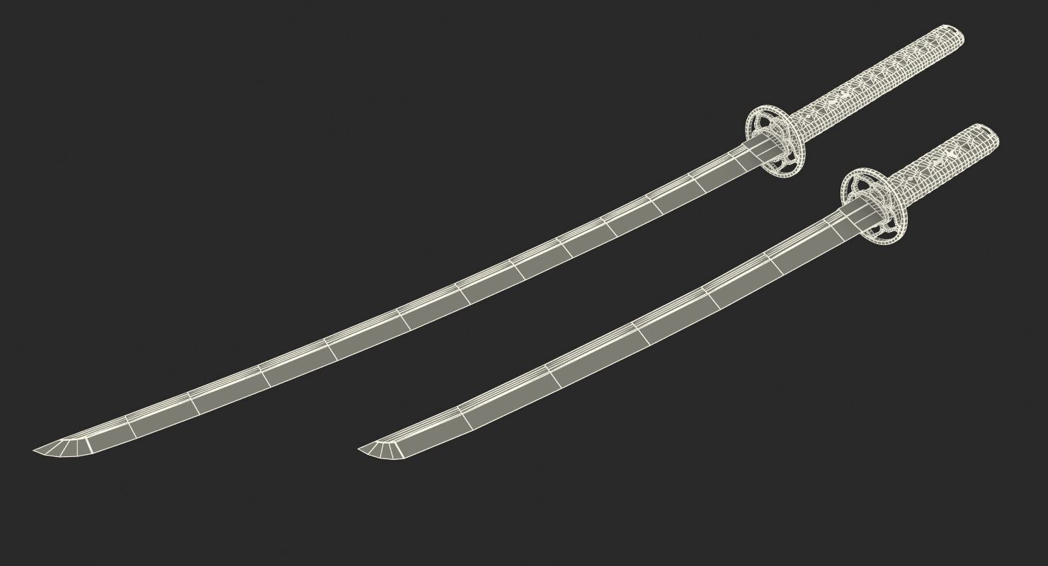 3D Double Sword Stand for Samurai Katana and Wakizashi
