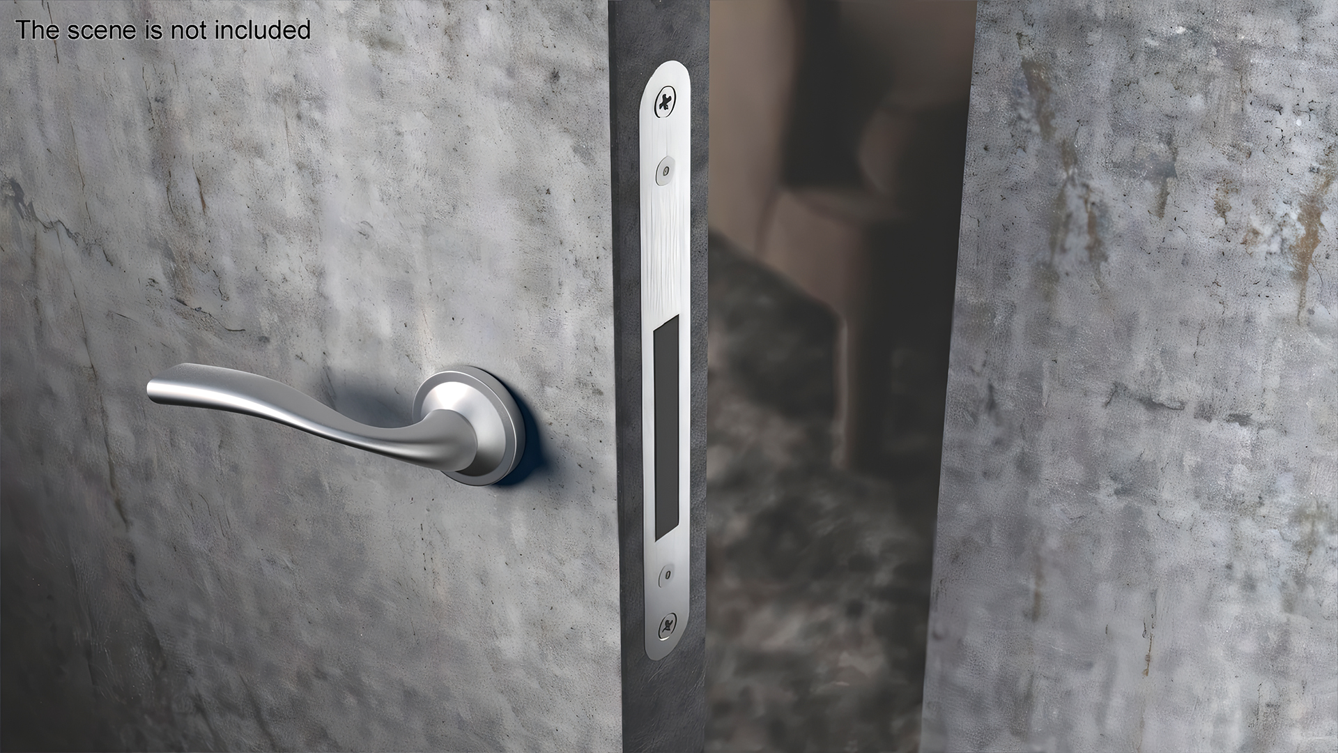 3D Door Handle Swivel Curved Metal