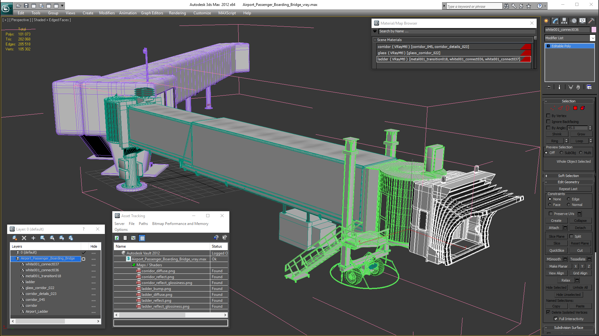 3D Airport Passenger Boarding Bridge model