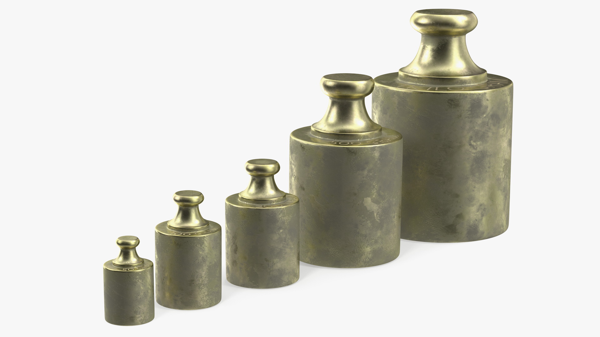 3D model Vintage Scale Weights Set