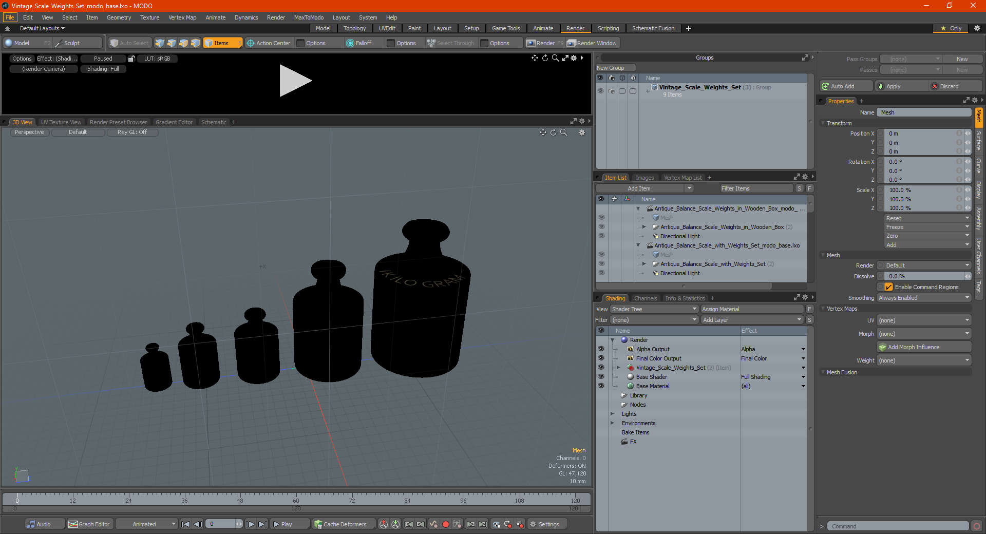 3D model Vintage Scale Weights Set